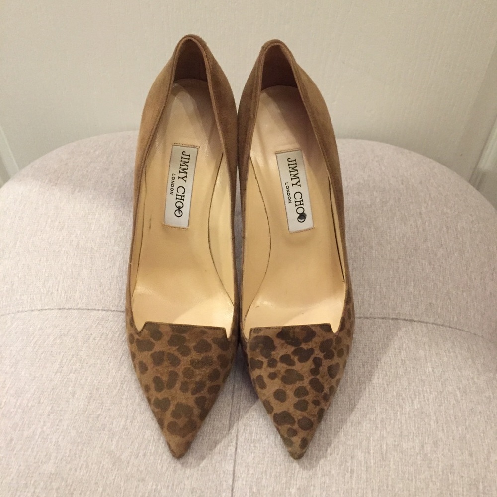 Jimmy Choo leopard print stilettos